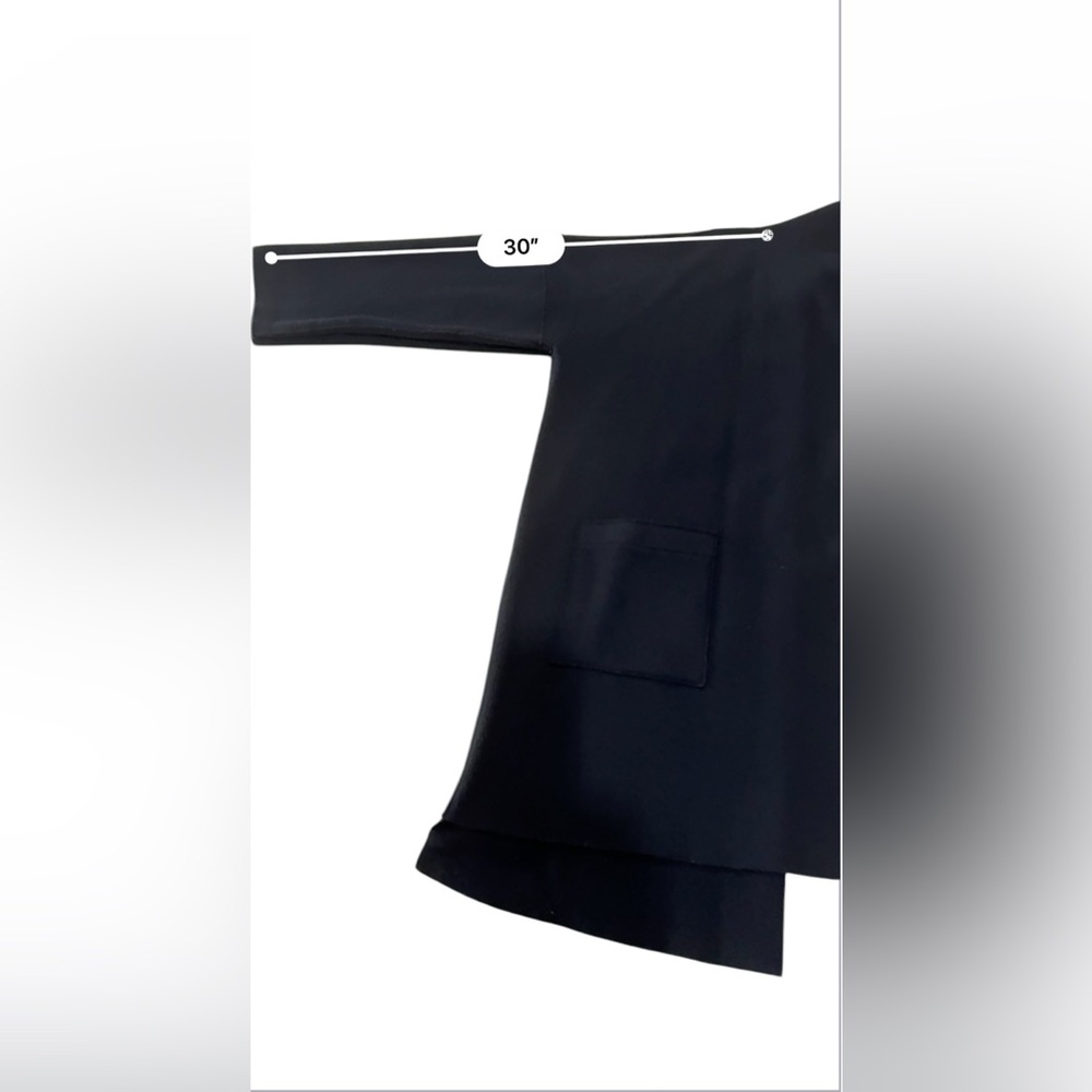Eileen Fisher Black Wool Kimono Lightweight Coat with dropped shoulder in EUC - Picture 7 of 10